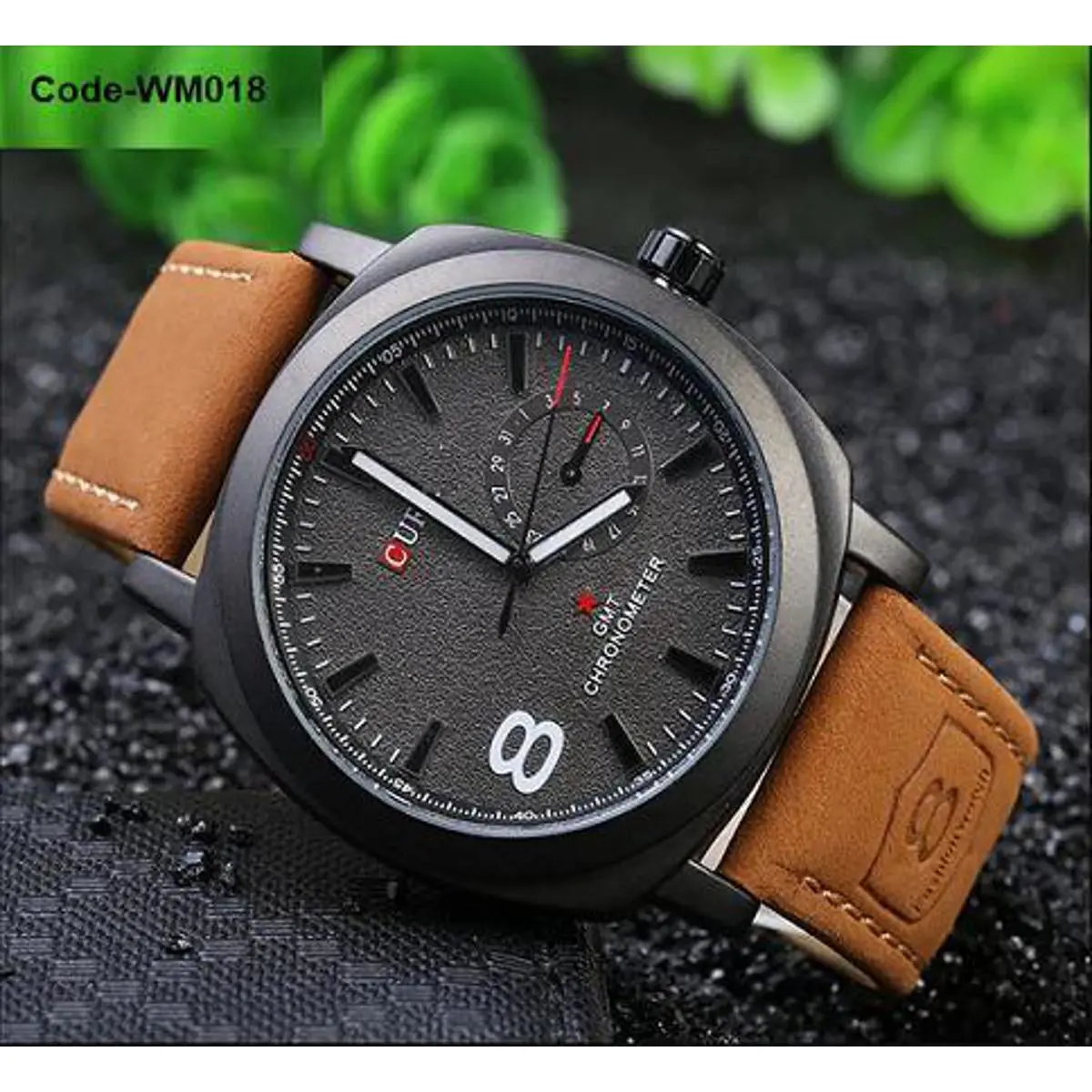 Pu Leather Analoge Watch for Men-Black and Brown No Ratings